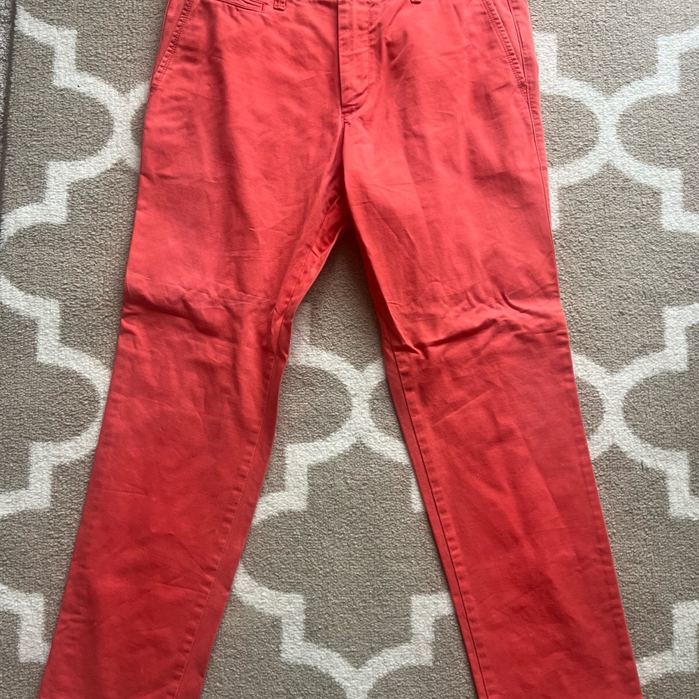Men's Orange Slim Chino Pants